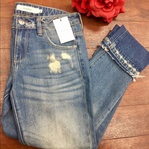 HIDDEN JEANS tracey high rise straight crop NEW